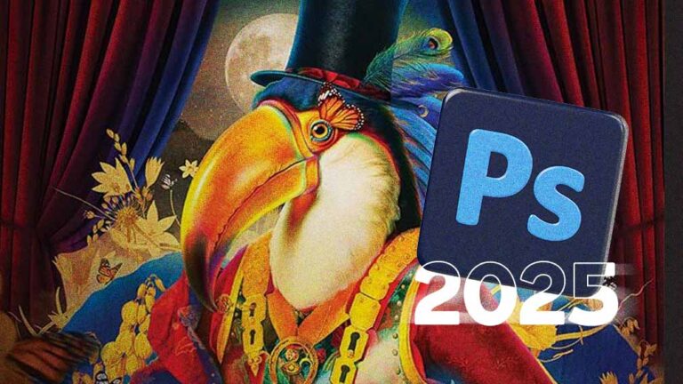 Preview fitur baru Photoshop 2025 seperti Live Collaboration Mode dan AI Smart Retouch.